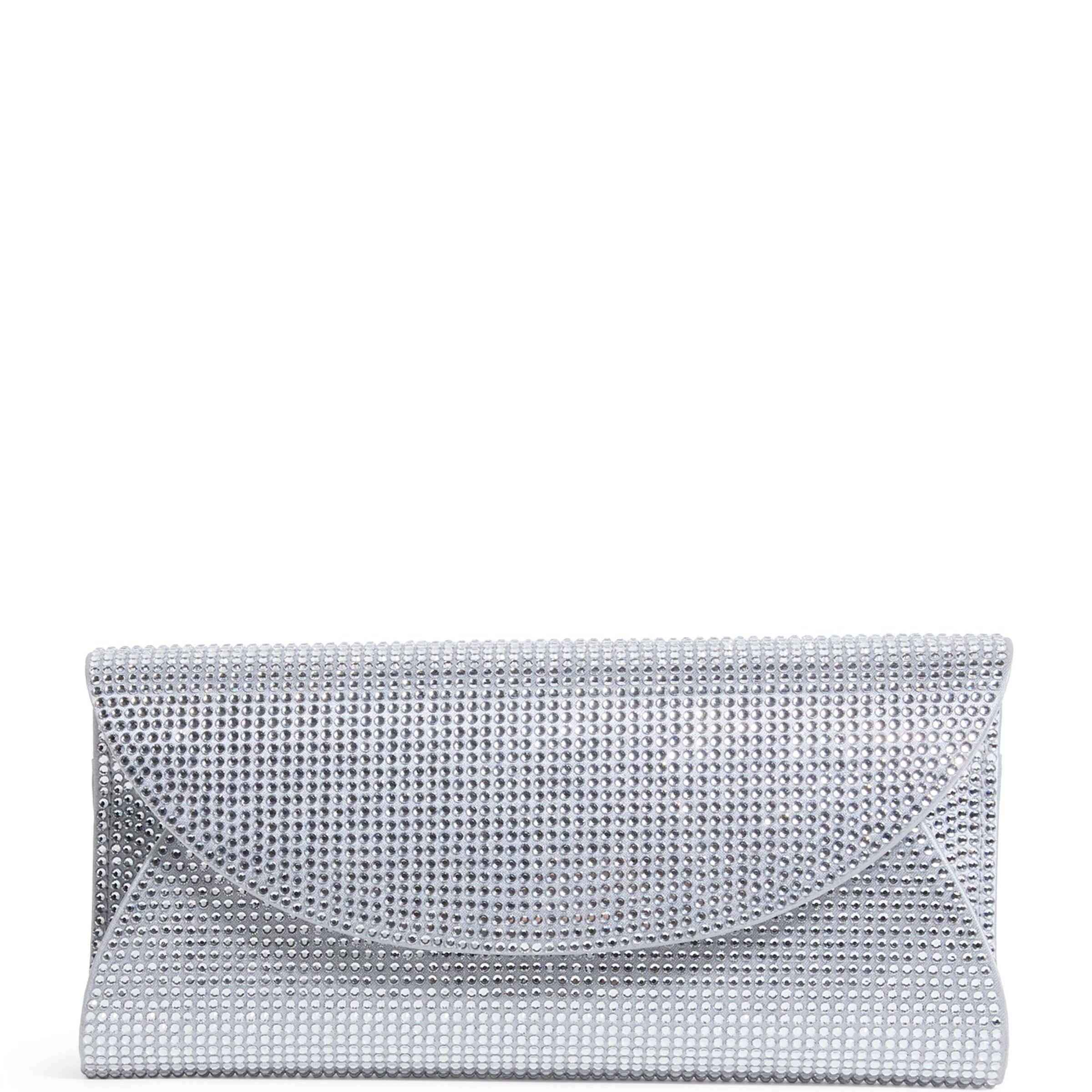Judith Leiber Silver Rhinestone Taylor Clutch Bag