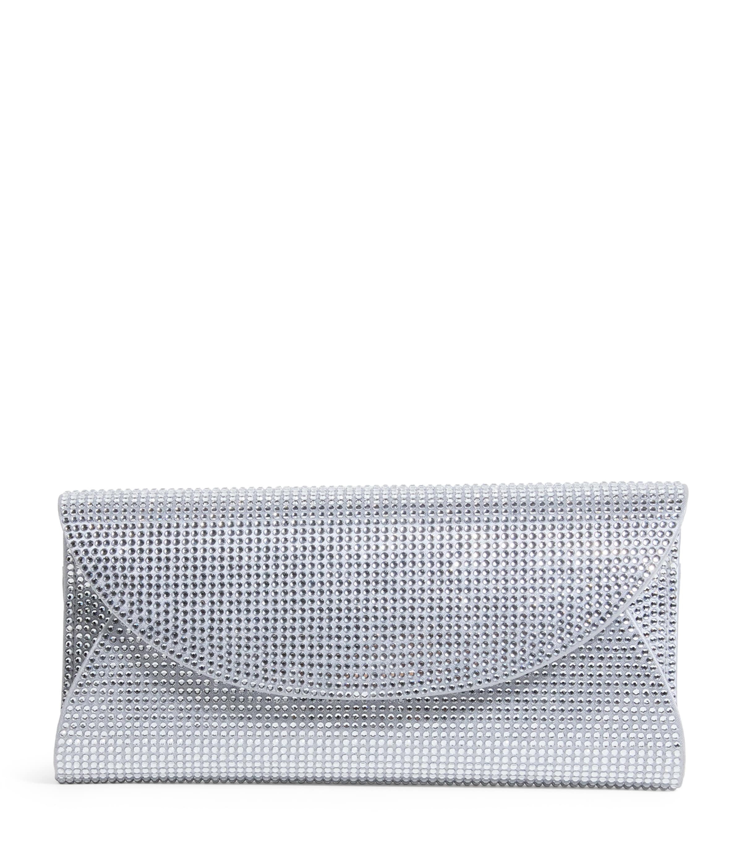 Judith Leiber Silver Rhinestone Taylor Clutch Bag