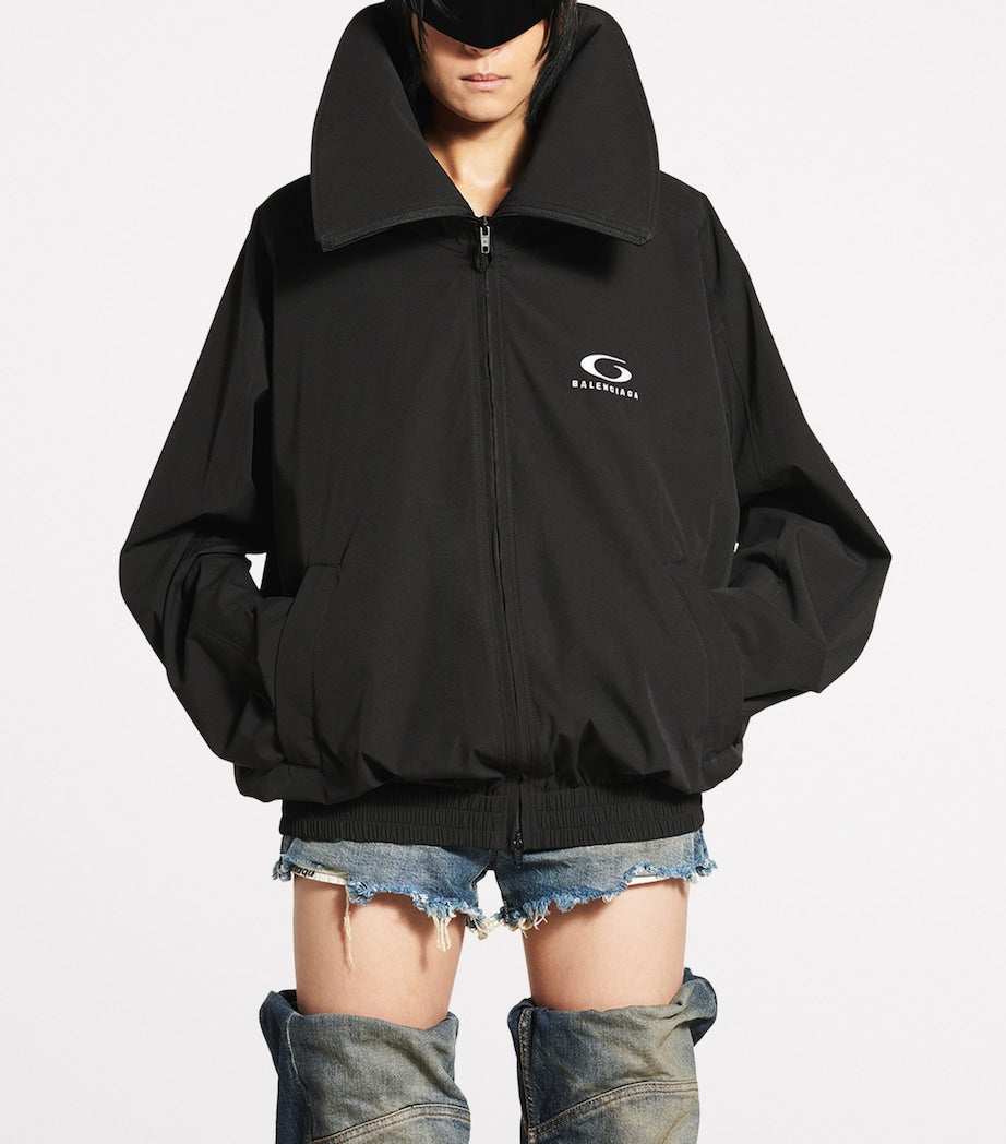 Balenciaga Black Oversized Logo Track Jacket
