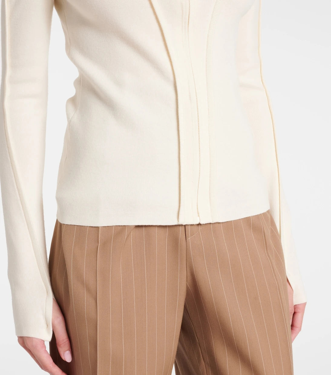 Victoria Beckham - Wool-blend jersey zip-up hoodie