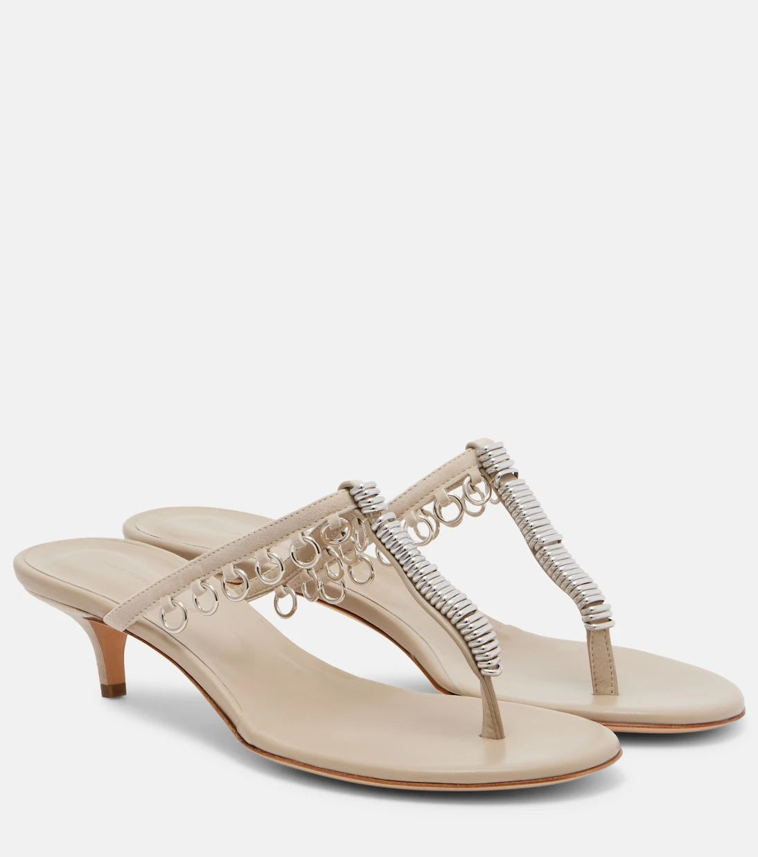 Christopher Esber - Pierced embellished leather thong sandals