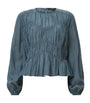 AllSaints Blue Gathered Melani Blouse