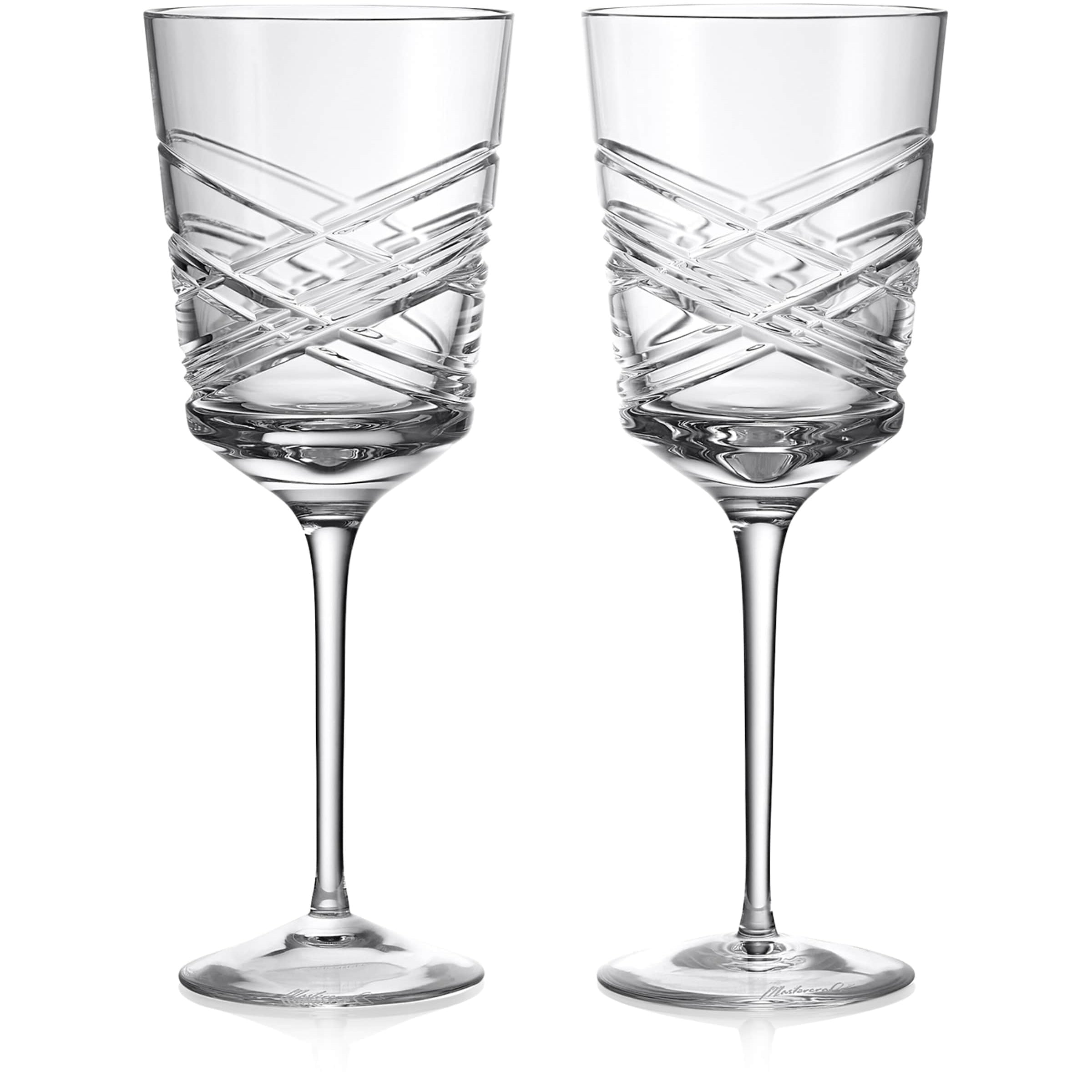 Set of 2 Crystal Aran Red Wine Glasses (475ml)