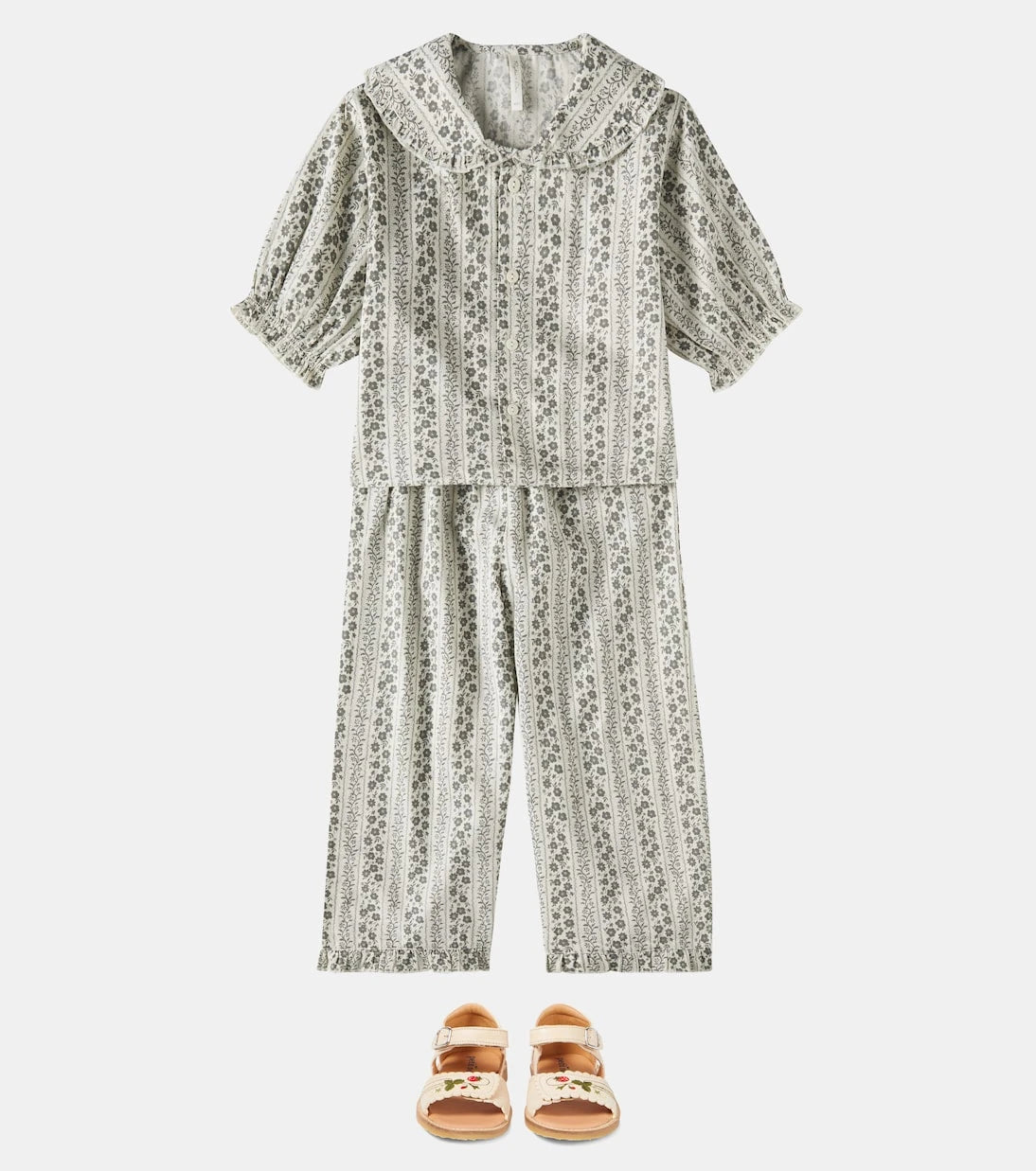 Rylee + Cru - Vines printed ruffed pajamas