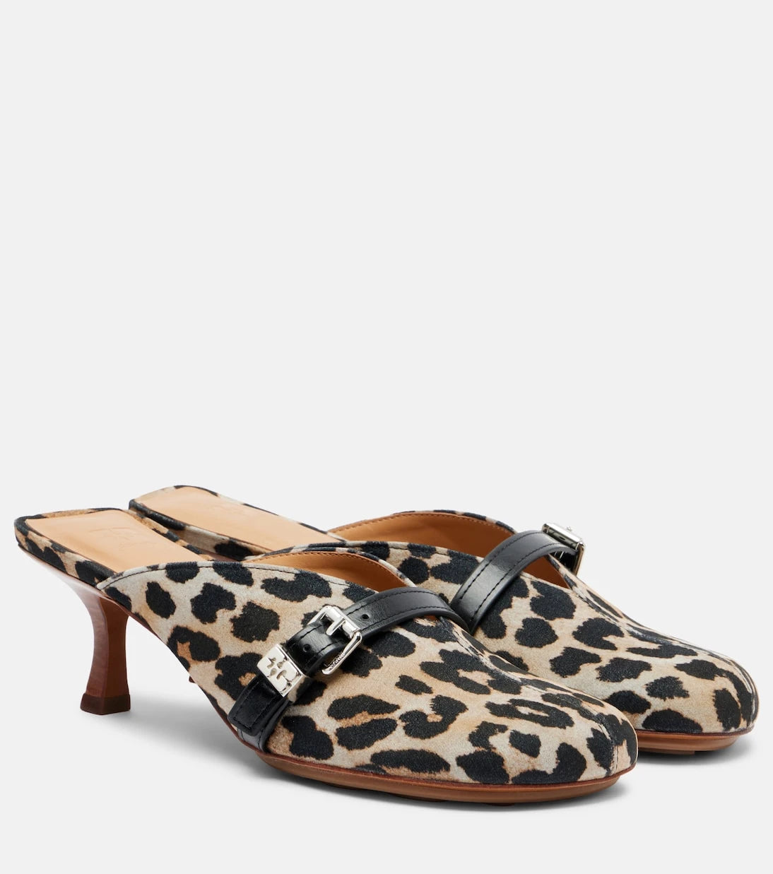Ganni - Sue printed denim mules