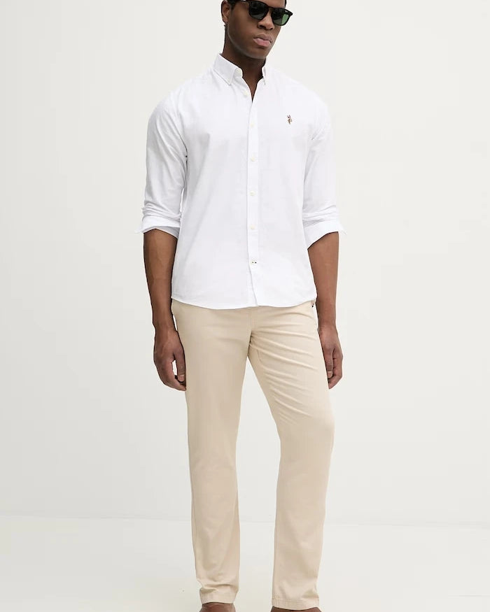 U.S. Polo Assn. Erkek Pamuklu Gömlek PEACHED OXFORD LS
