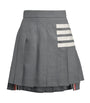 Thom Browne Grey Pleated Mini Skirt