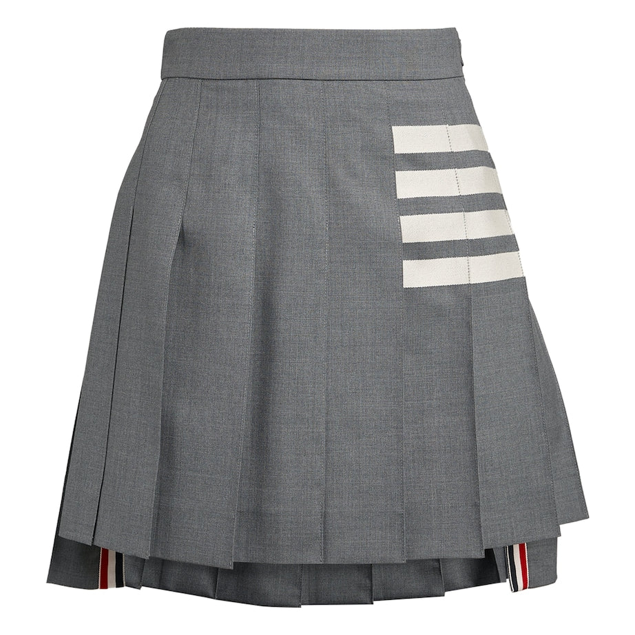 Thom Browne Grey Pleated Mini Skirt