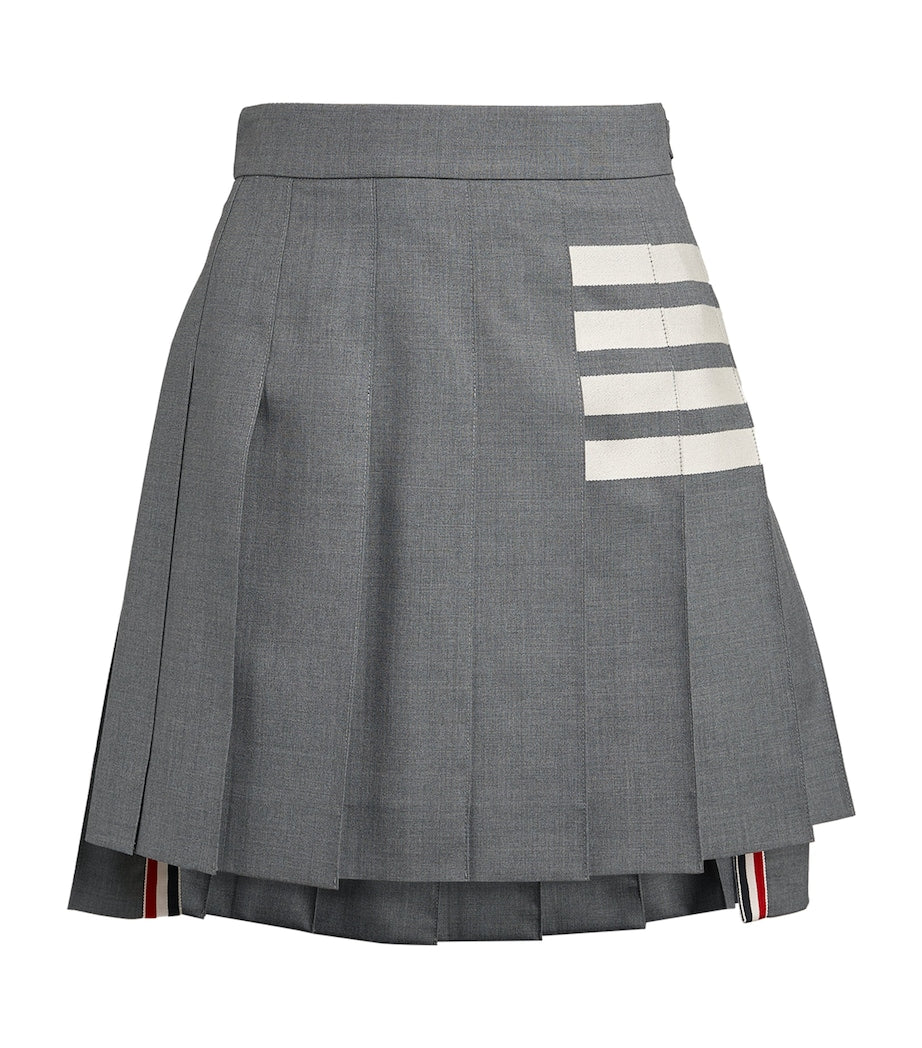 Thom Browne Grey Pleated Mini Skirt