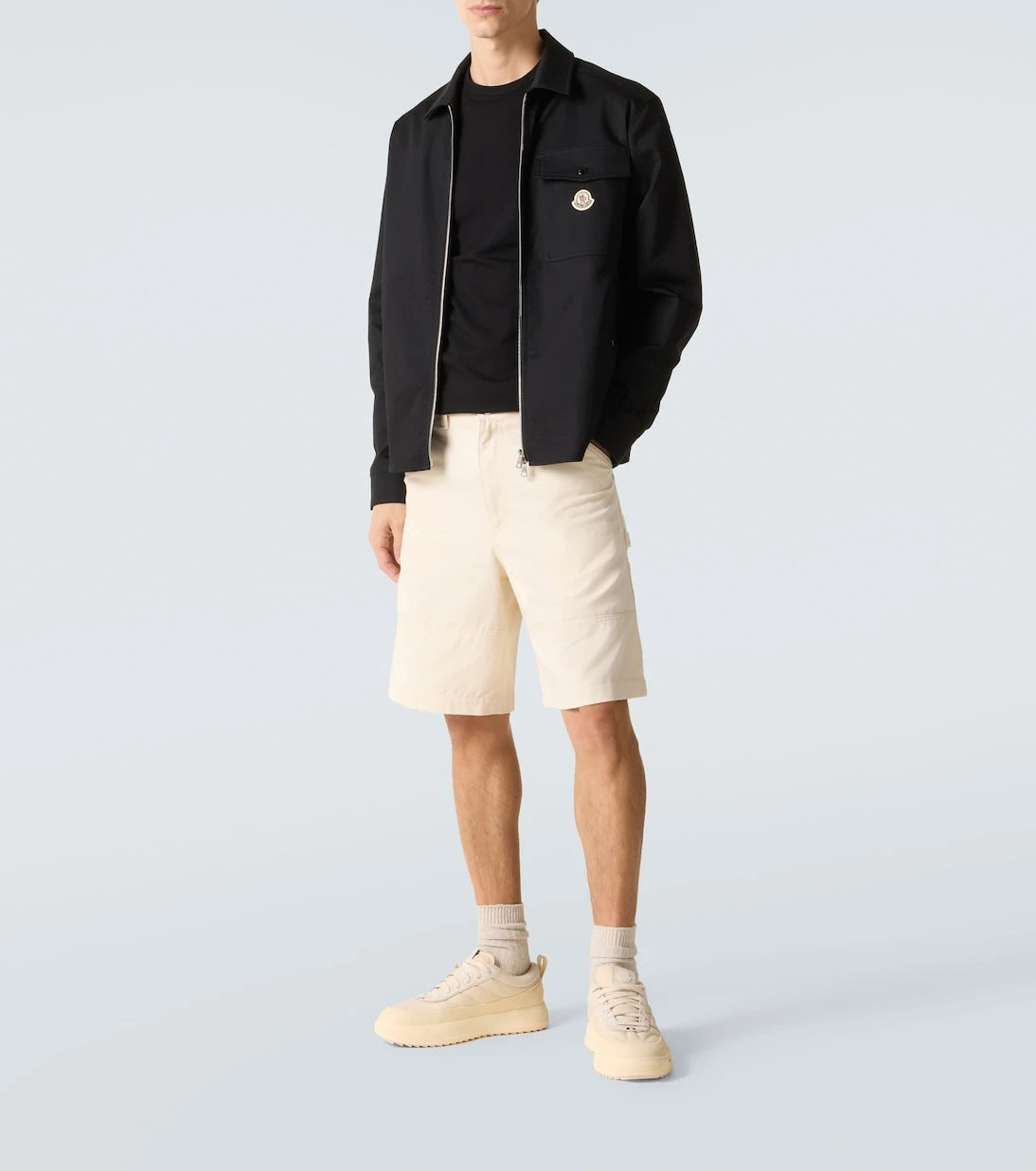Moncler - Tricolor cotton-blend jersey T-shirt
