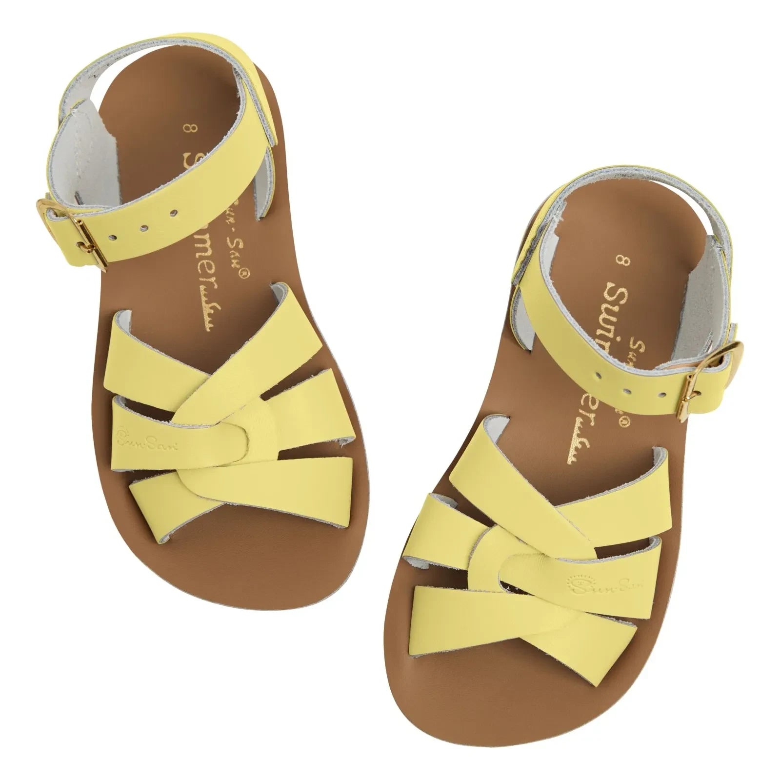 Salt-Water - Waterproof Swimmer Leather Sandals | Pale yellow