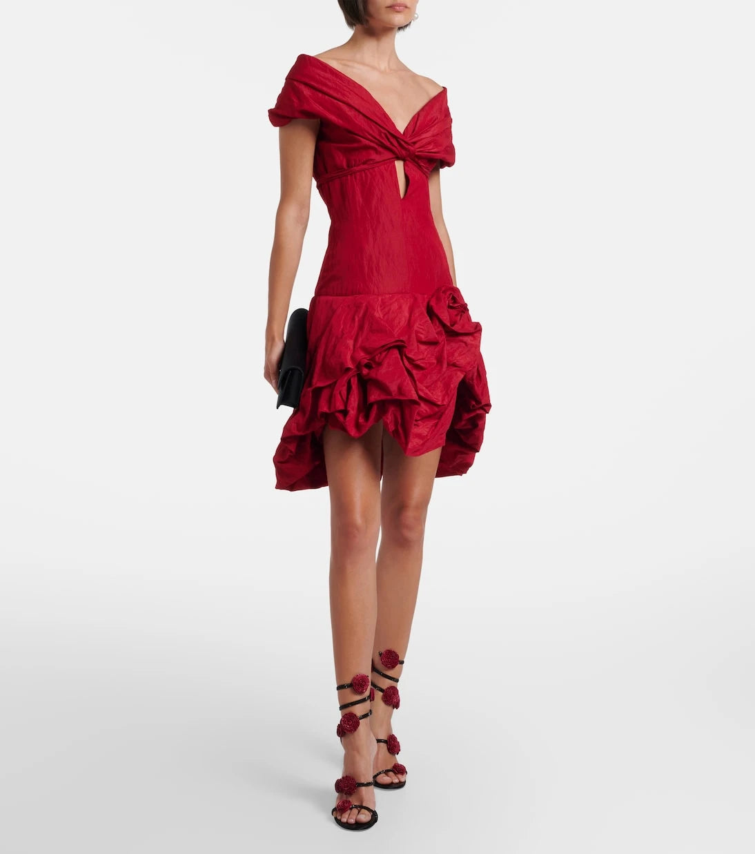 Rene Caovilla - Cleo floral-appliqué satin sandals