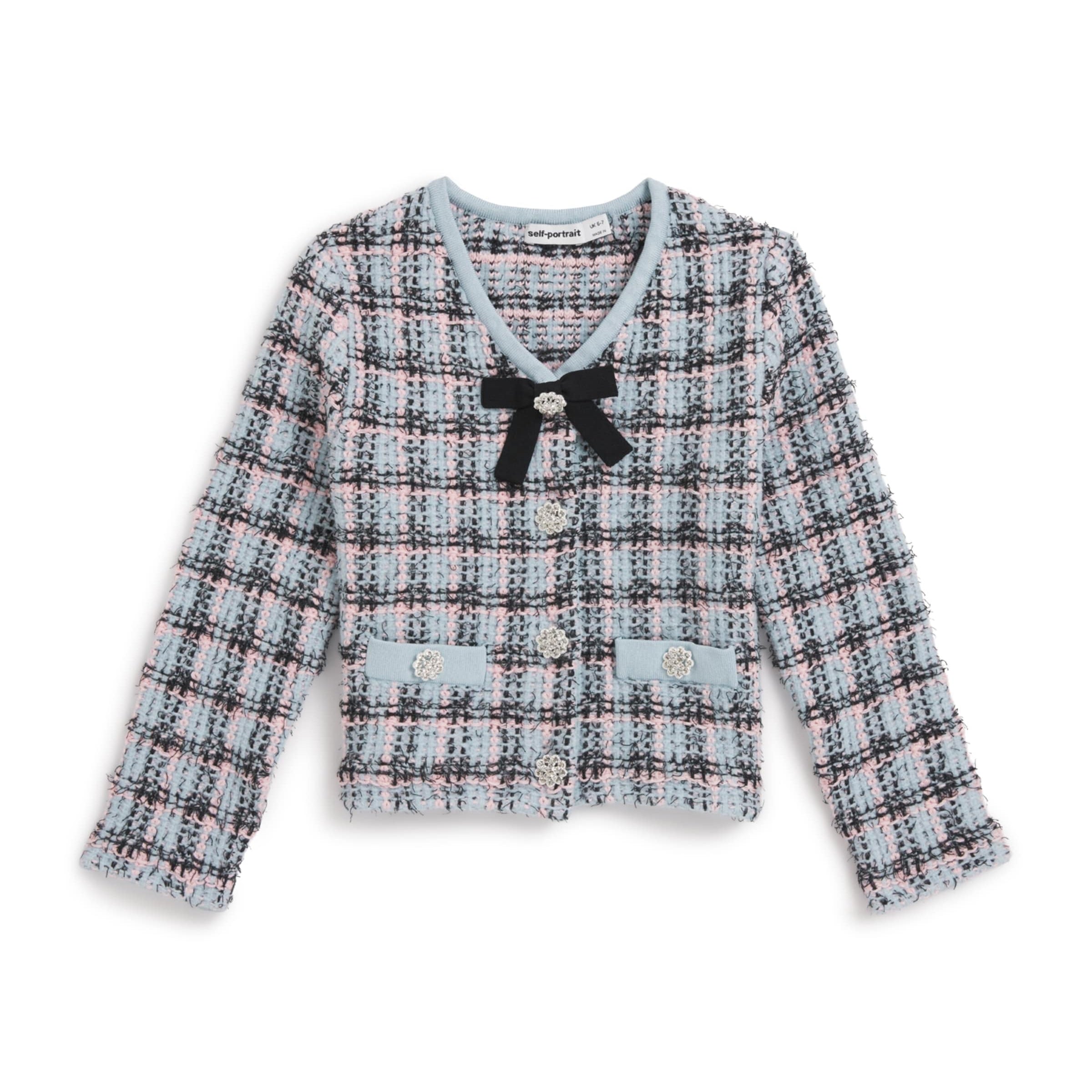 Self-Portrait Kids Cotton-Blend Check Cardigan (3-12 Years)