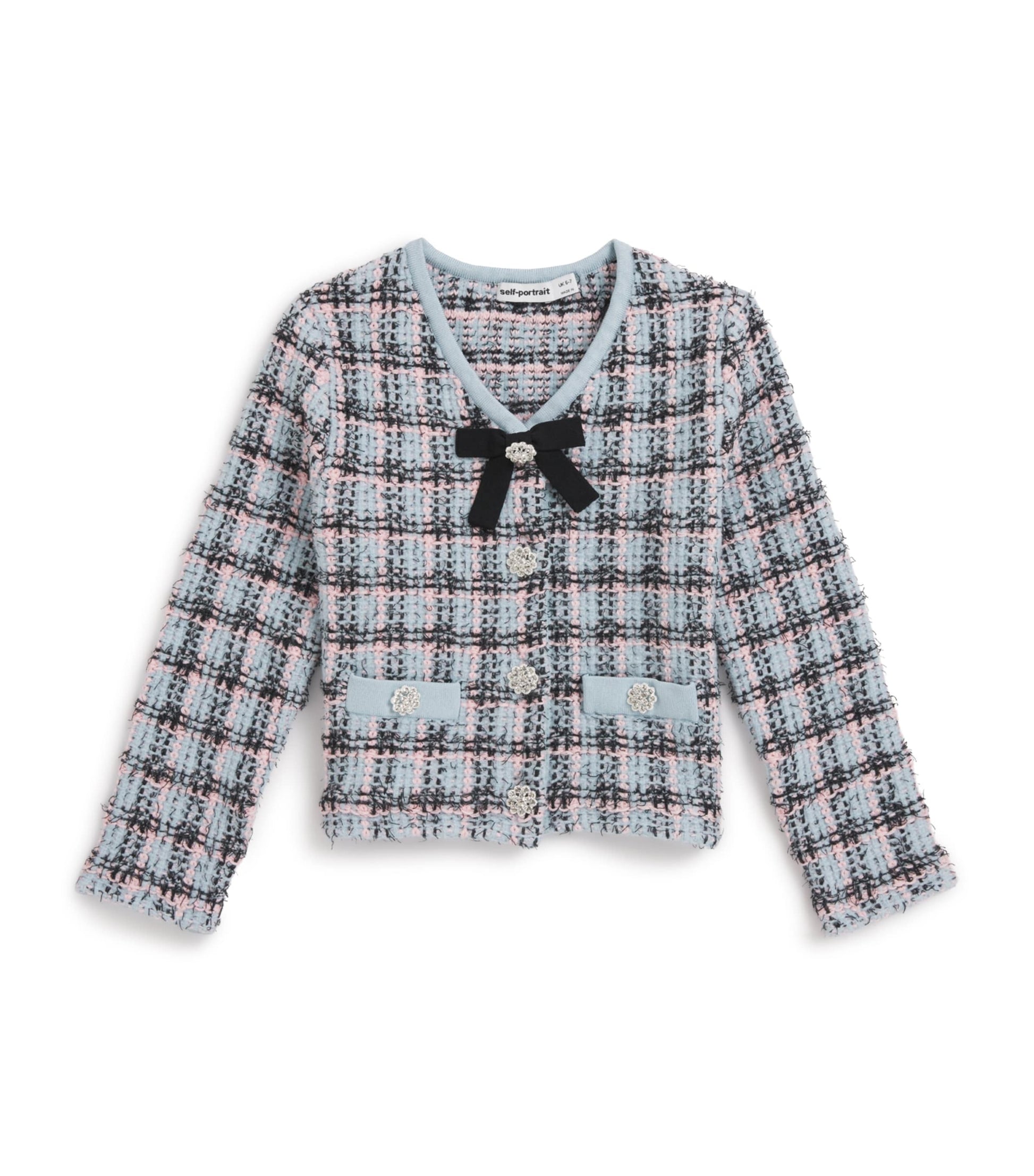 Self-Portrait Kids Cotton-Blend Check Cardigan (3-12 Years)