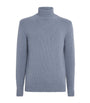 Eleventy Blue Wool High-Neck Sweater