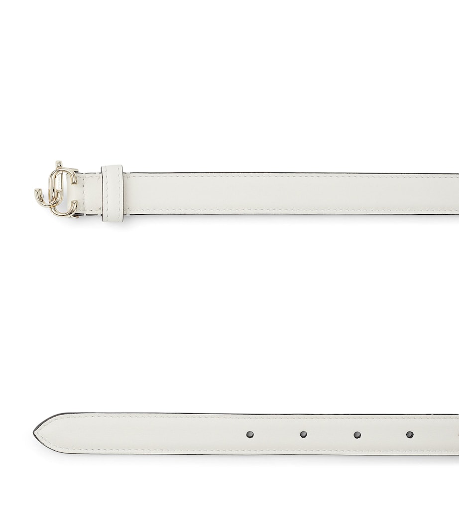 Jimmy Choo White Leather Mini Helina Belt