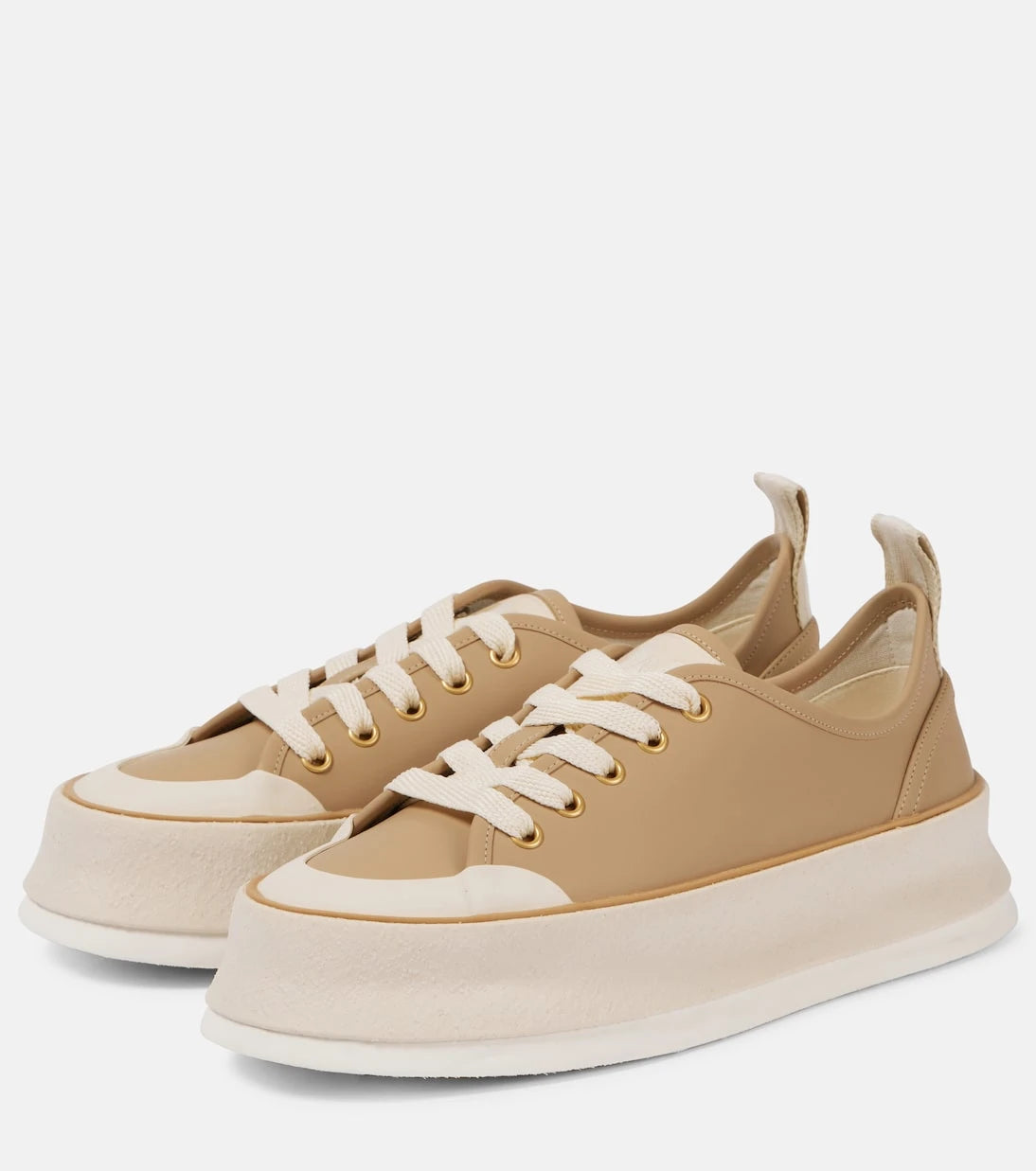 Max Mara - Deri platform spor ayakkabı