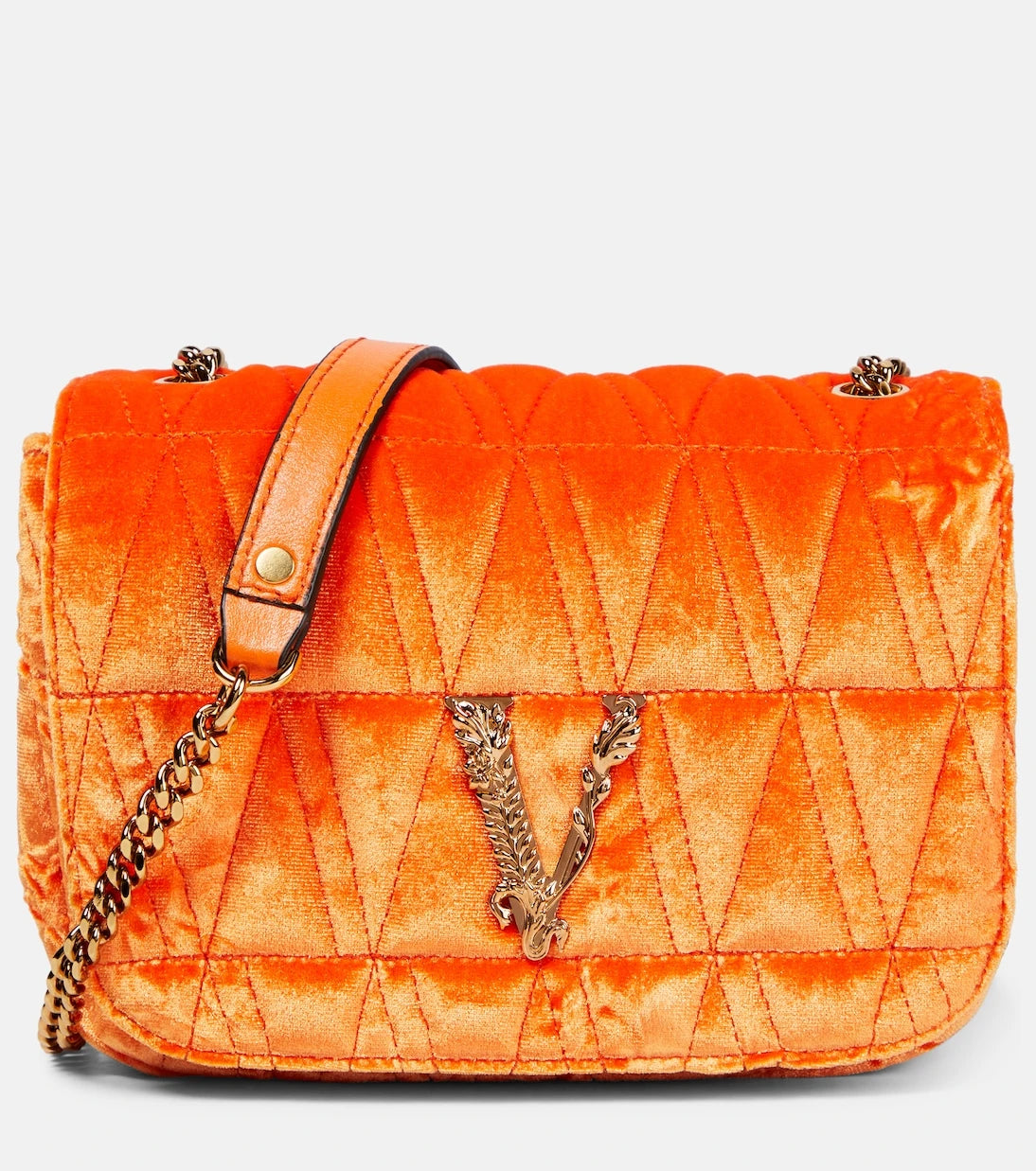 Versace - Virtus Small velvet shoulder bag