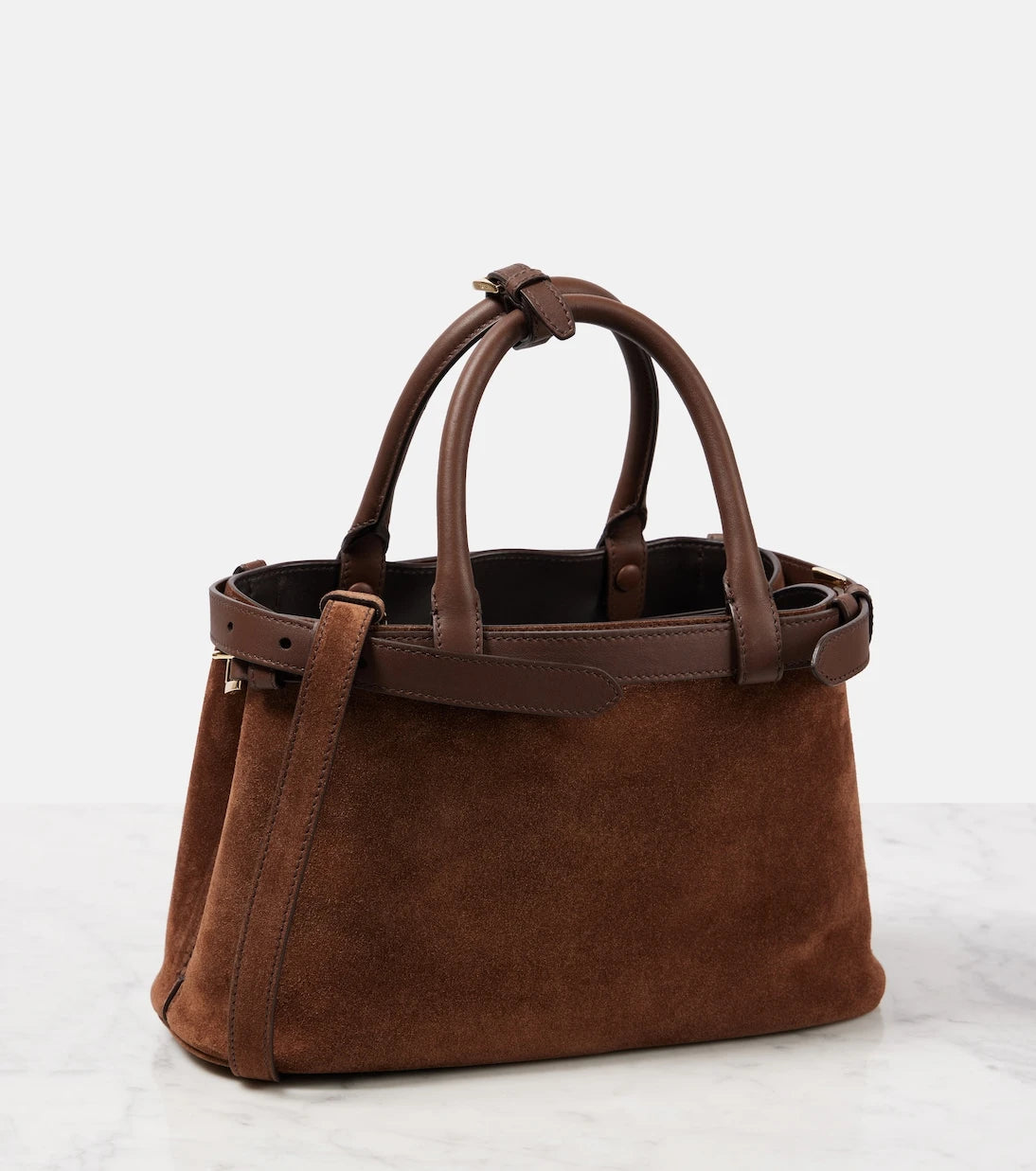 Prada - Prada Buckle Small suede tote bag