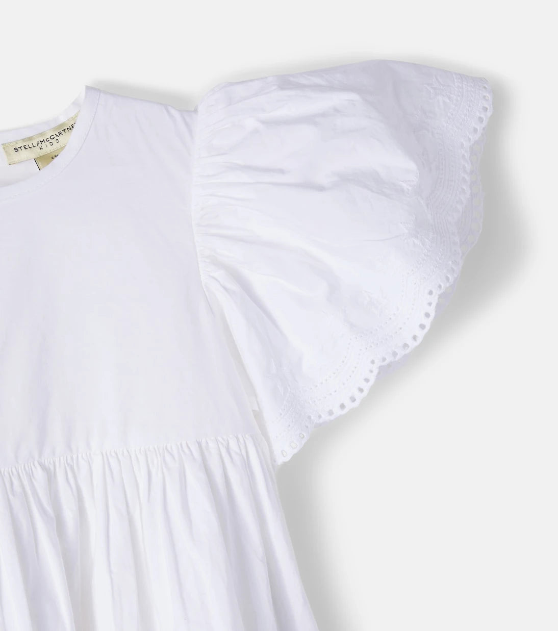 Stella McCartney Kids - Embroidered ruffled cotton poplin dress