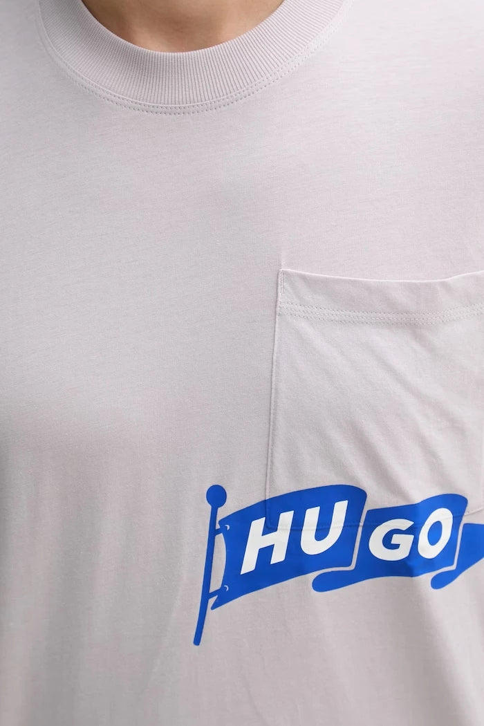 HUGO Blue Erkek Pamuklu Tişört Nohacrop