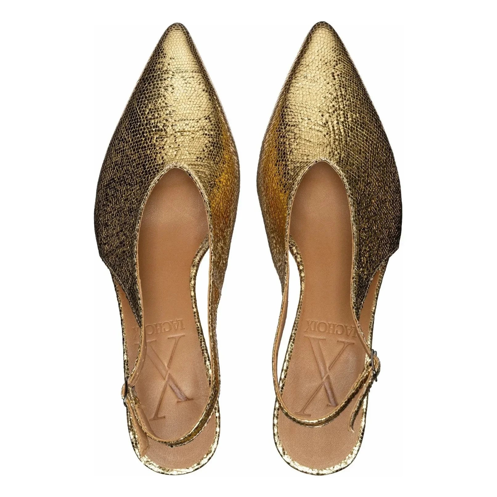 Lachoix - Metallic Heel Slingback | Gold