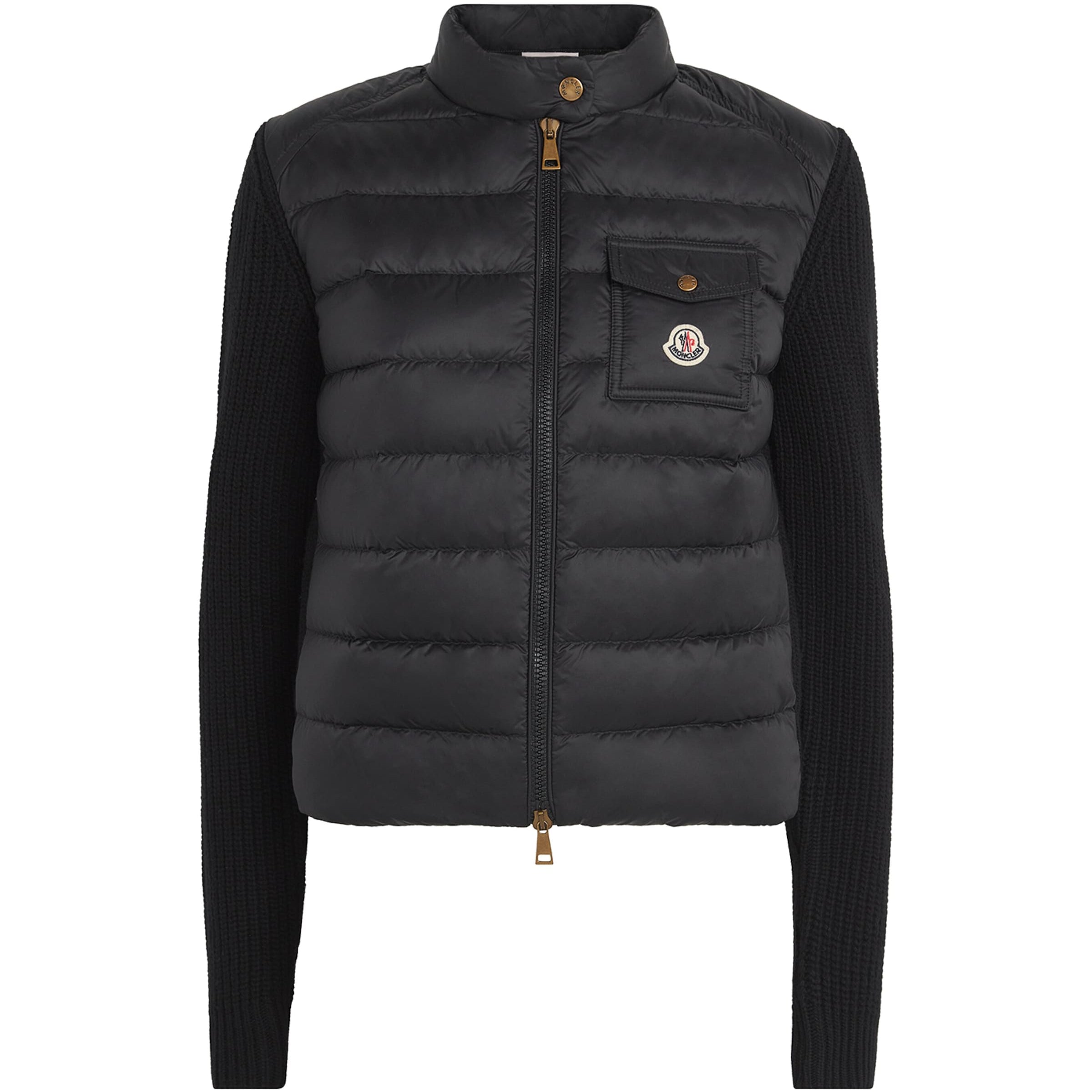 Moncler Black Down Panelled Cardigan
