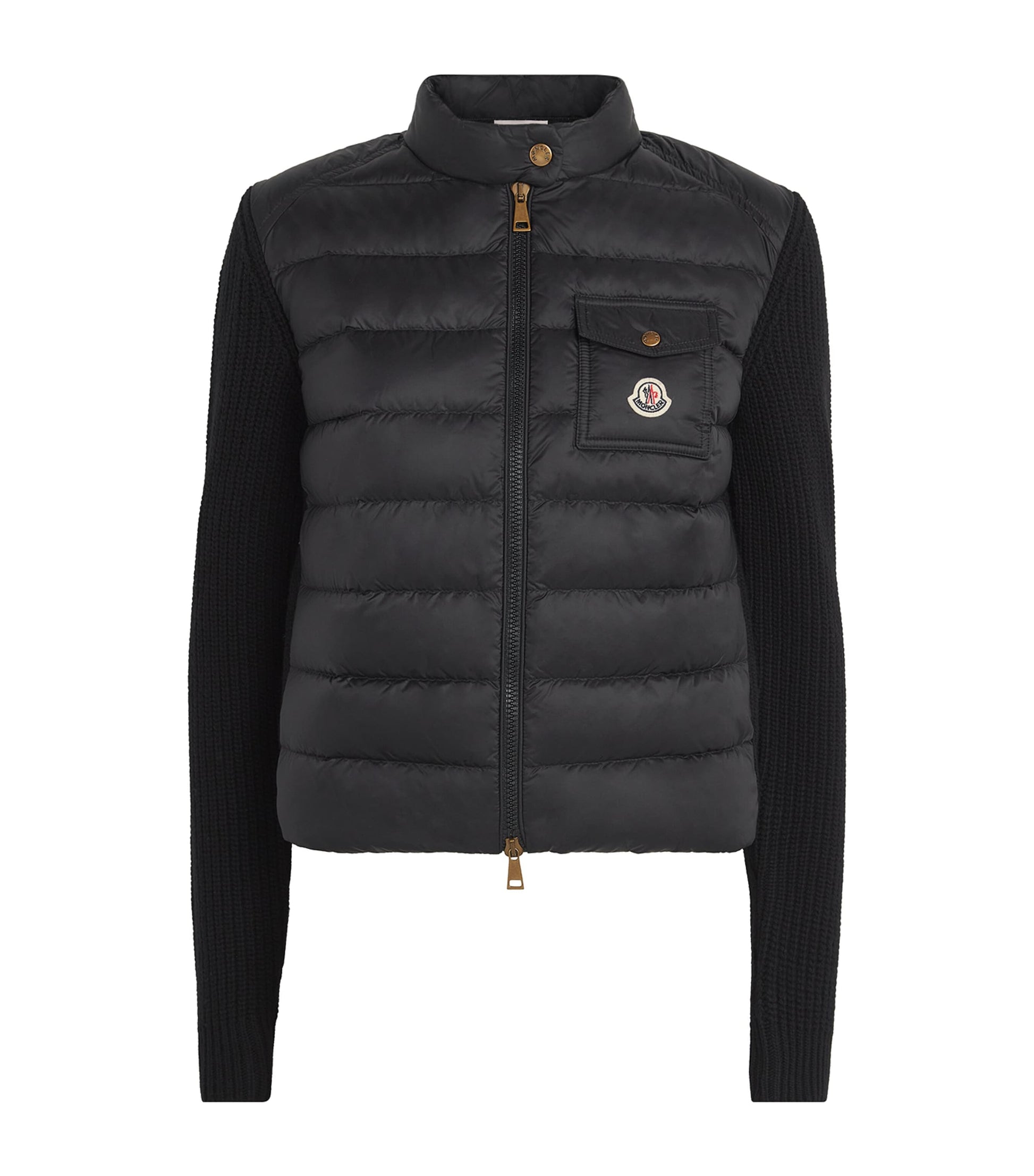 Moncler Black Down Panelled Cardigan
