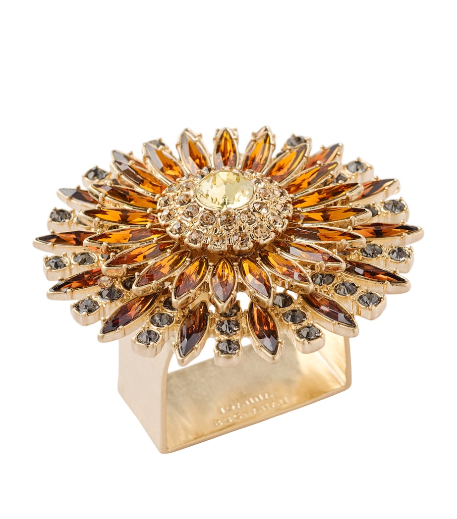 Joanna Buchanan Set of 4 Crystal Flower Napkin Rings