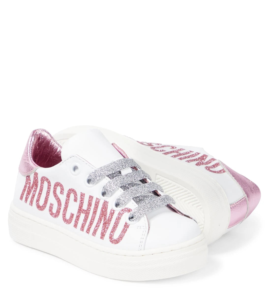 Moschino Kids - Logo leather sneakers