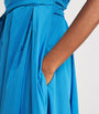 Blue Taffeta Off-The-Shoulder Gown