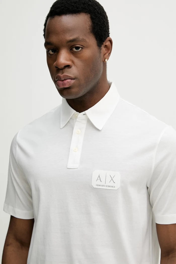 Памучна тениска с яка Armani Exchange