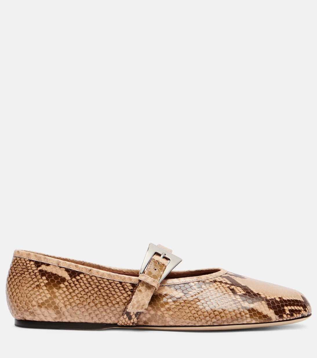 Paris Texas - Sveva snake-effect leather ballet flats