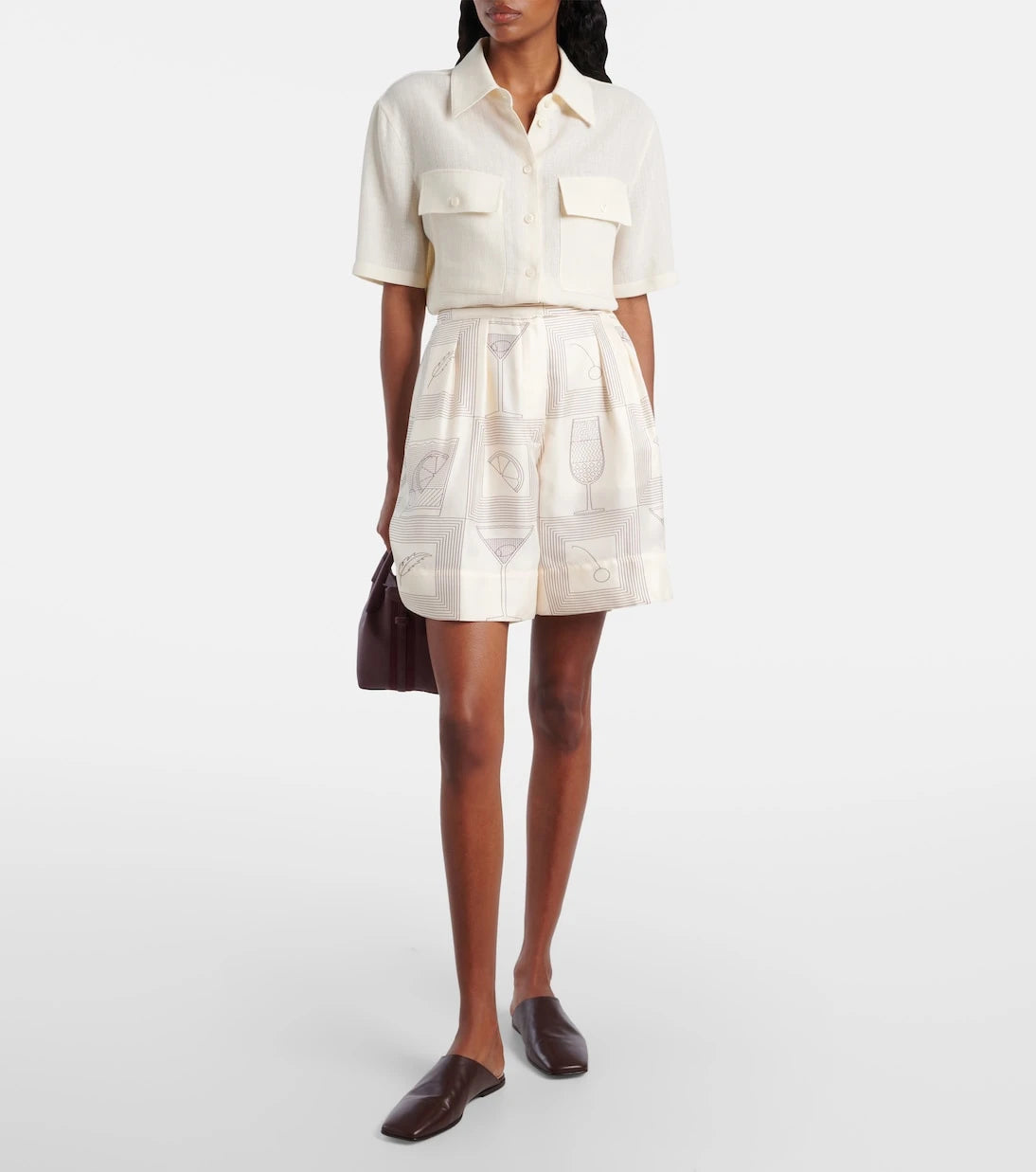 Loro Piana - Dorin printed silk twill Bermuda shorts