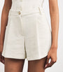White Tweed Pleated Shorts