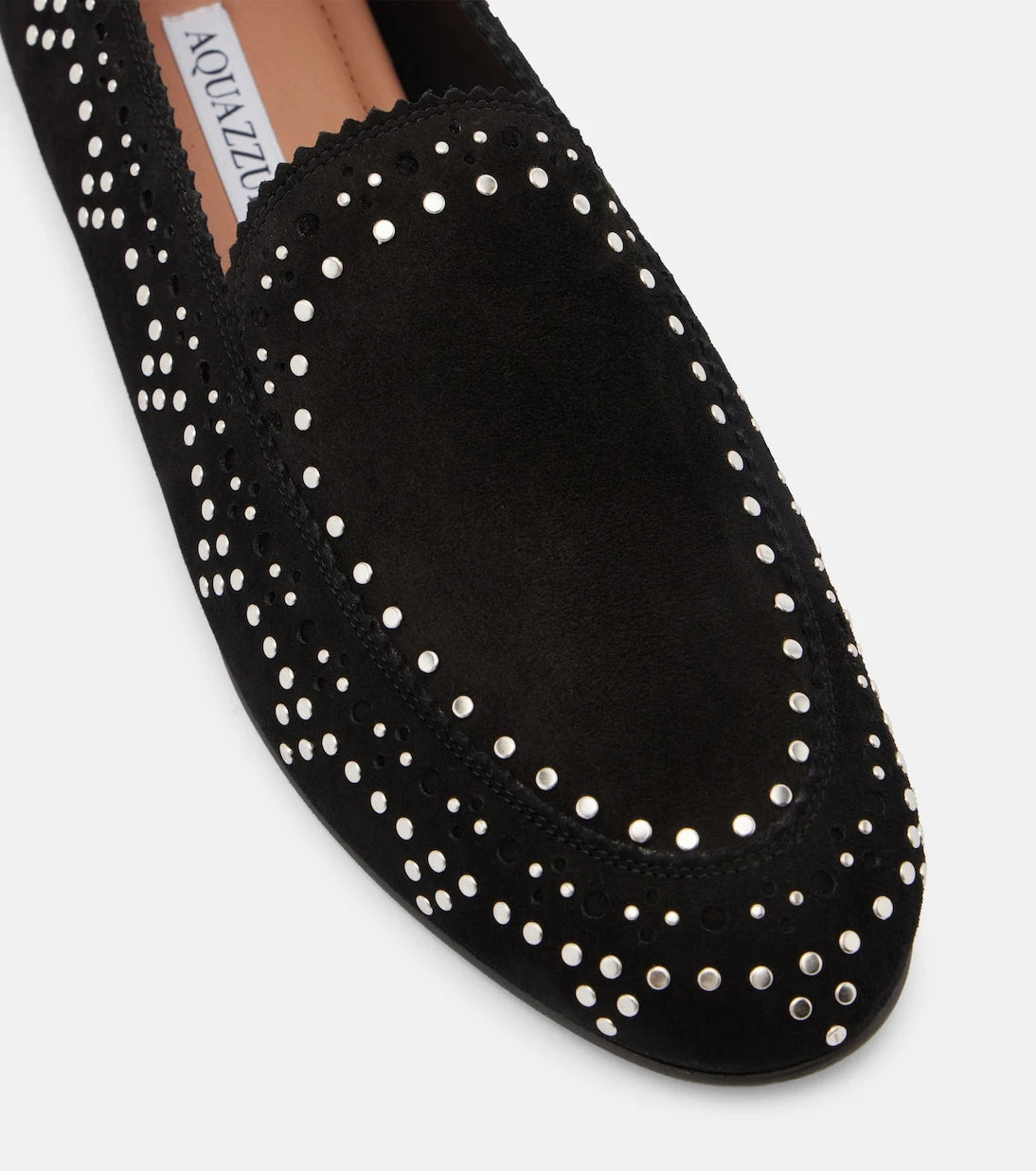 Aquazzura - Skye studded suede loafers