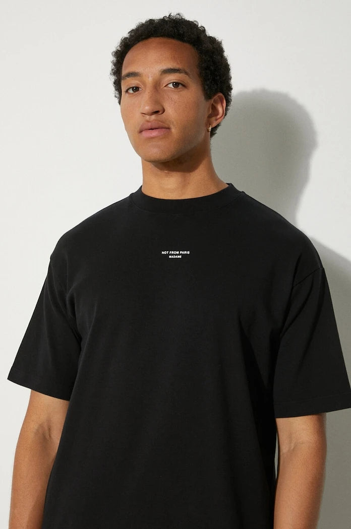 Drôle de Monsieur Le T-Shirt Slogan Classique Pamuk Tişört