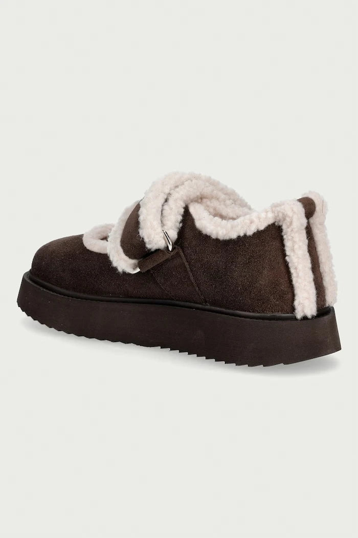 Inuikii Süet Shearling M.J. Balerinler