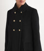 Maje Black Wool-Blend Pea Coat