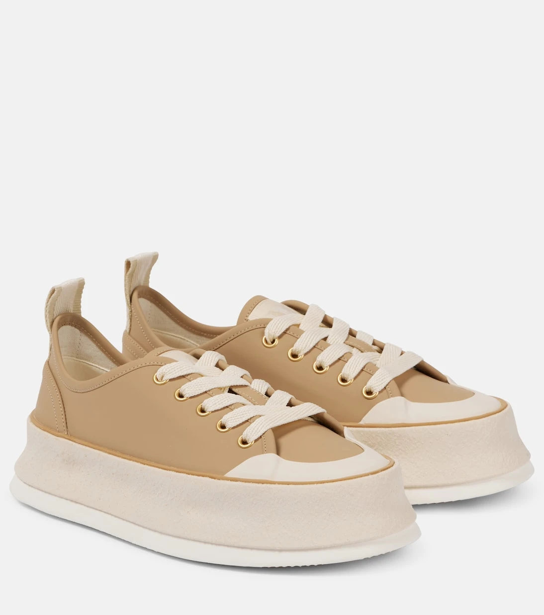Max Mara - Deri platform spor ayakkabı