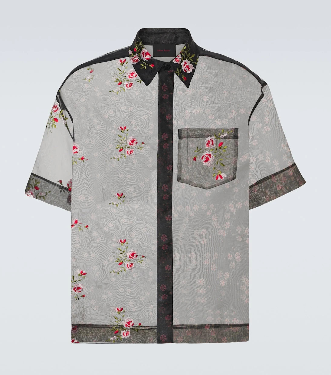 Simone Rocha - Floral sheer organza shirt