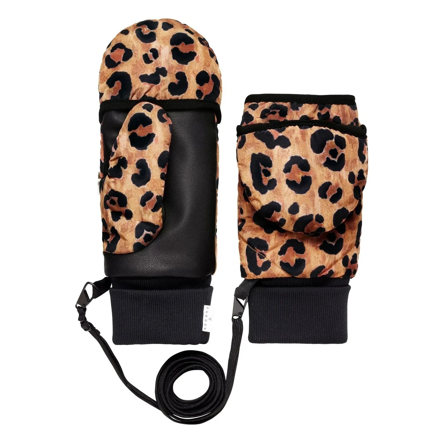 Fudoon - Convertible Leopard Mittens | Camel