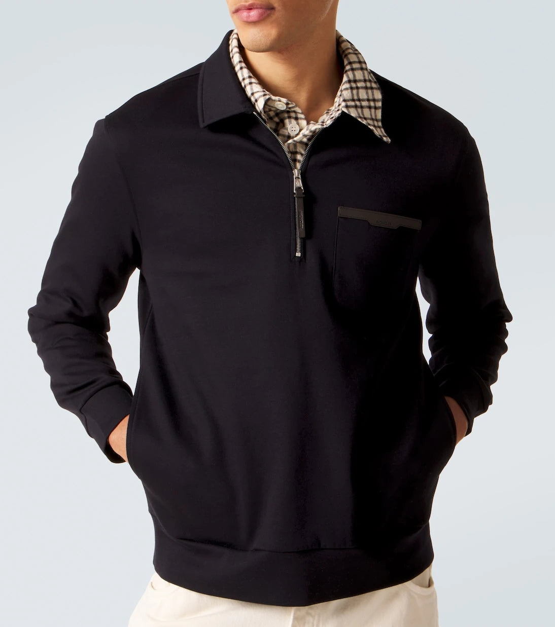 Moncler - Cotton-blend half-zip sweater