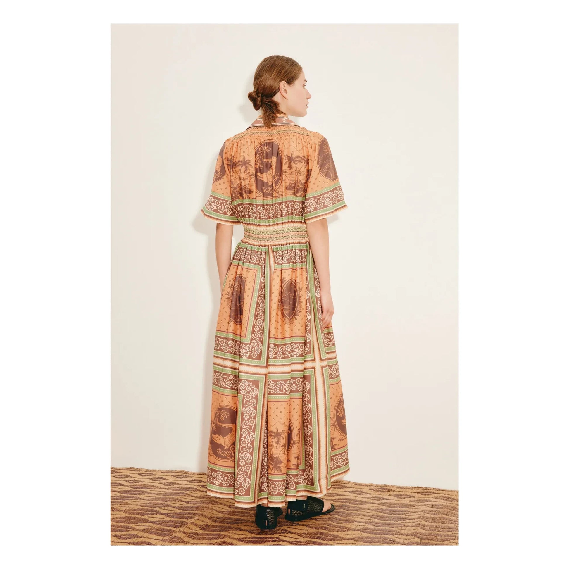 Alémais - Alberta silk and cotton dress | Orange