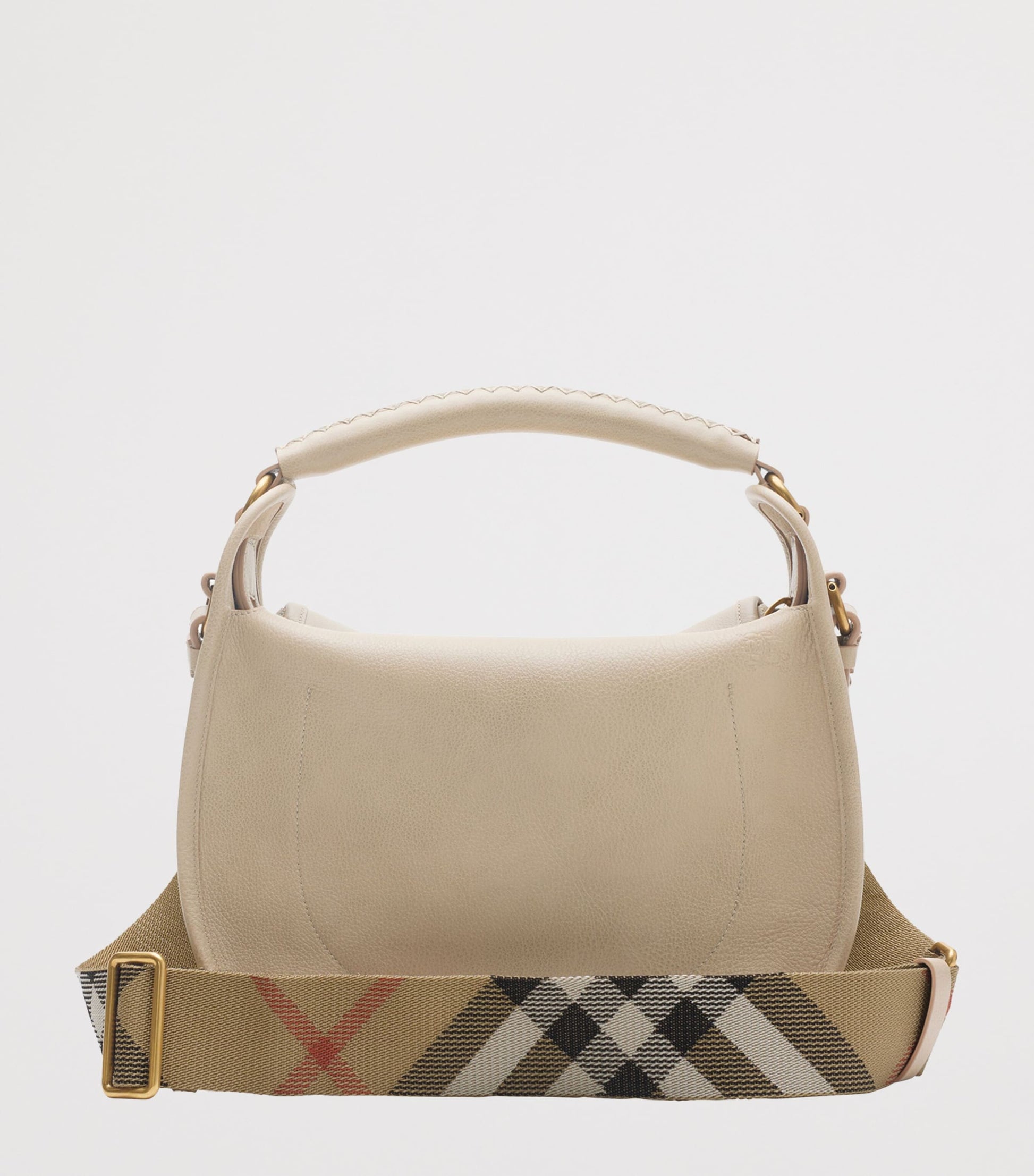 Burberry Beige Small Calf Leather B Clip Messenger Bag