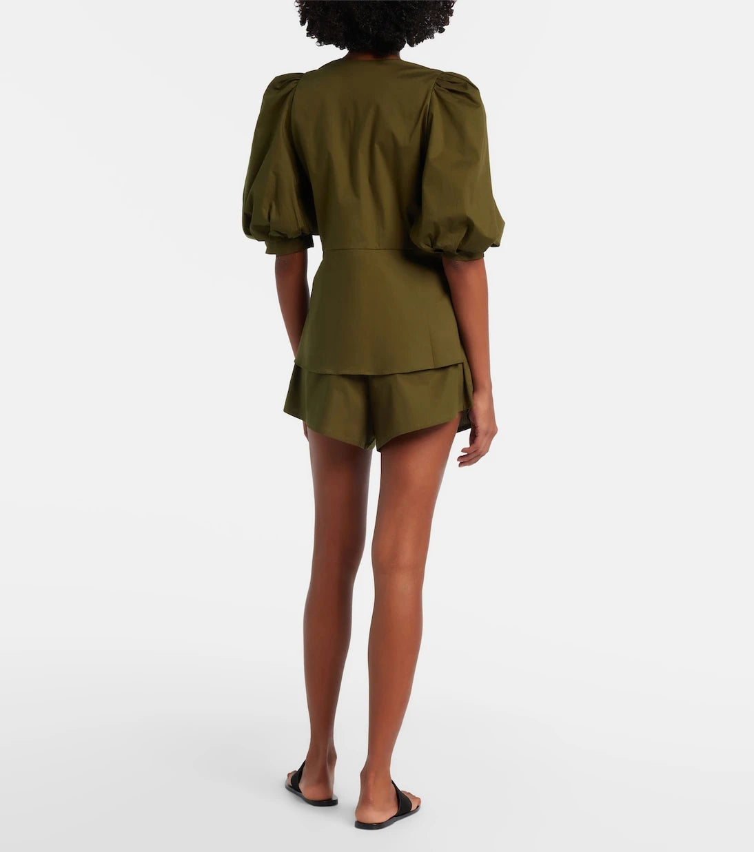 Adriana Degreas - Pleated cotton-blend shorts