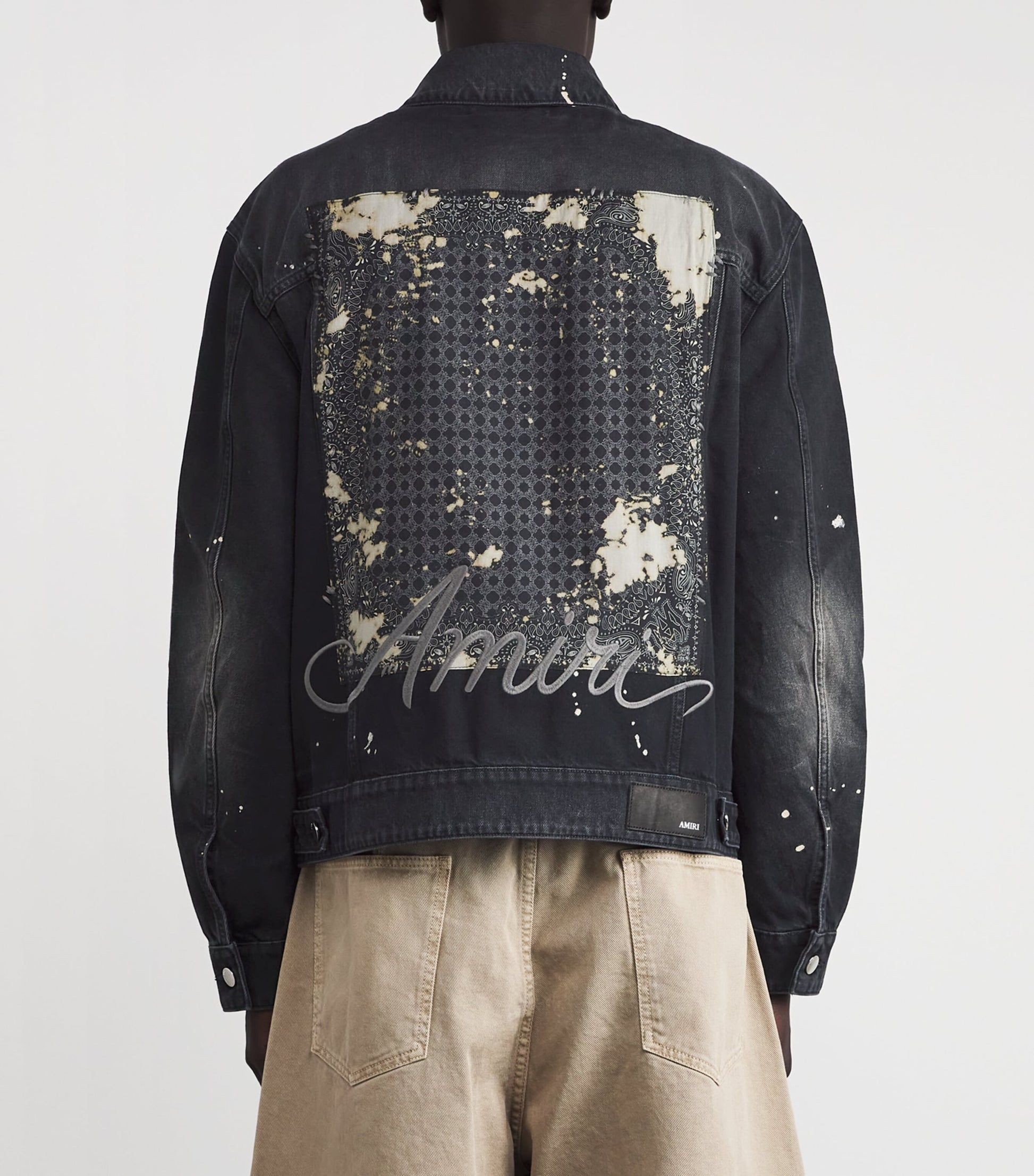 Bleach Bandana Denim Jacket FADED BLACK