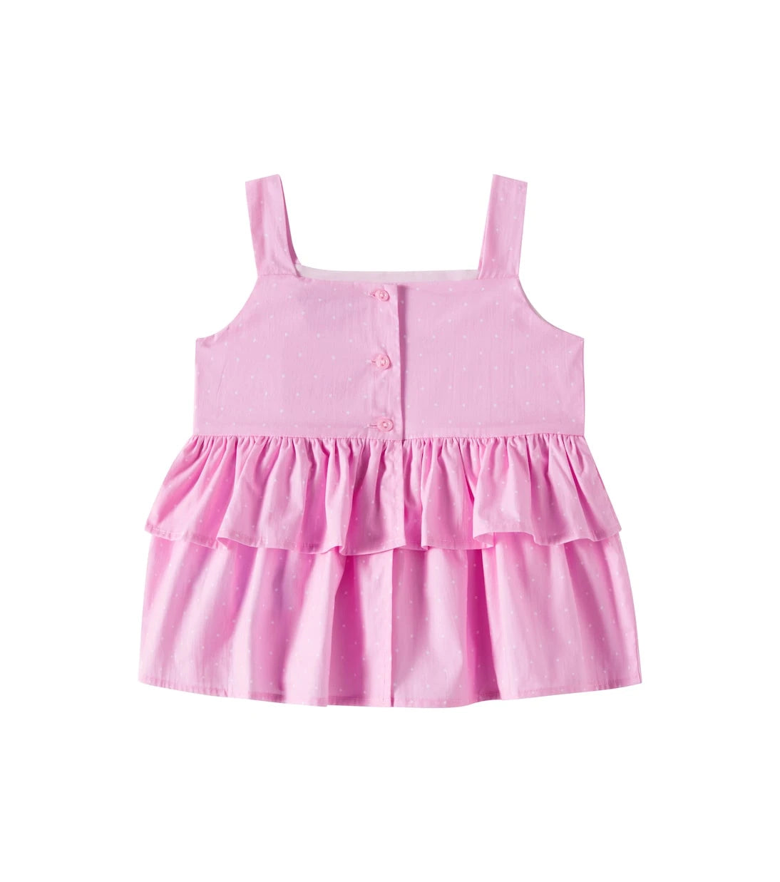 Monnalisa - Polka-dot ruffled cotton poplin top