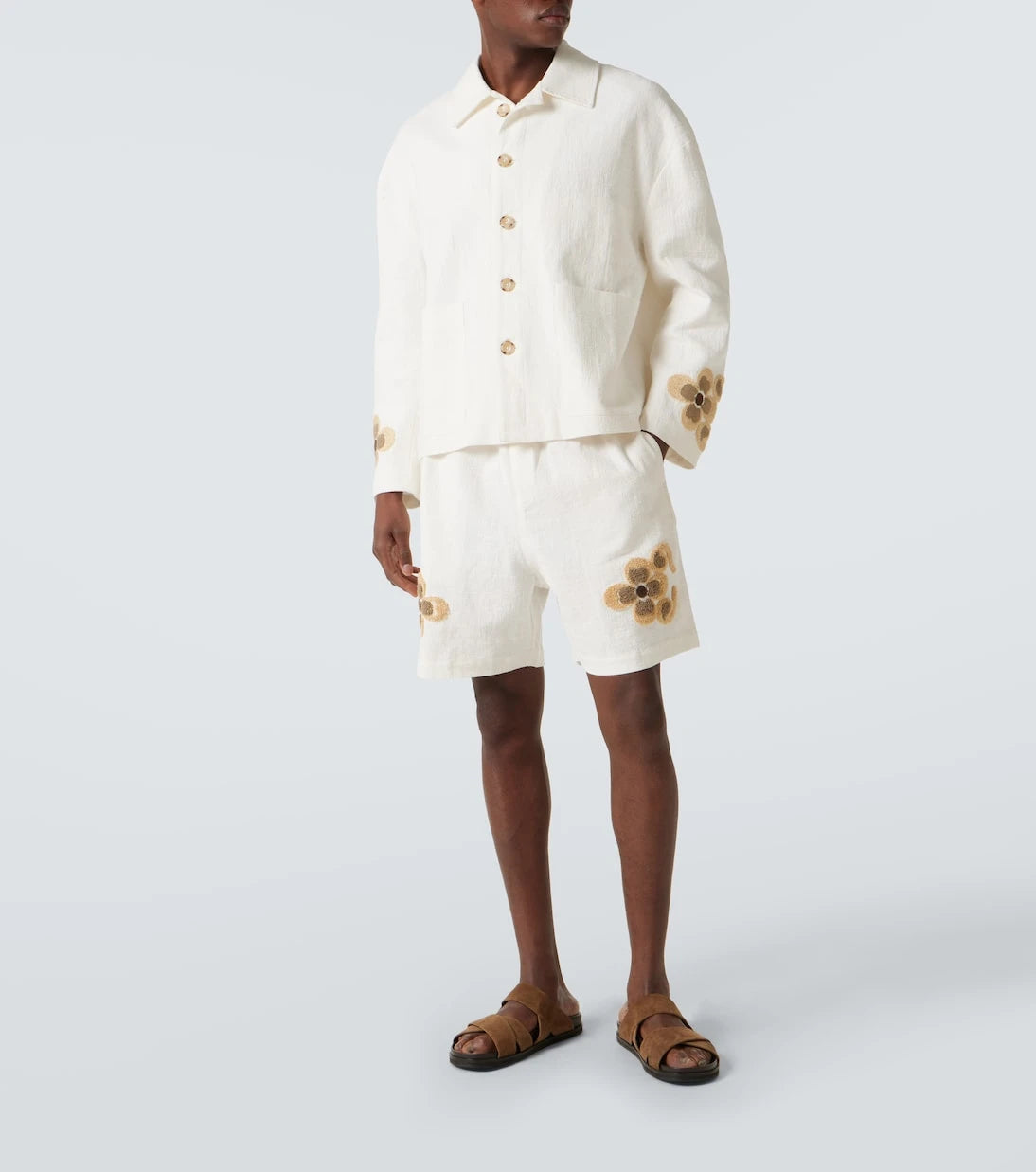 Commas - Floral linen and cotton bouclé jacket