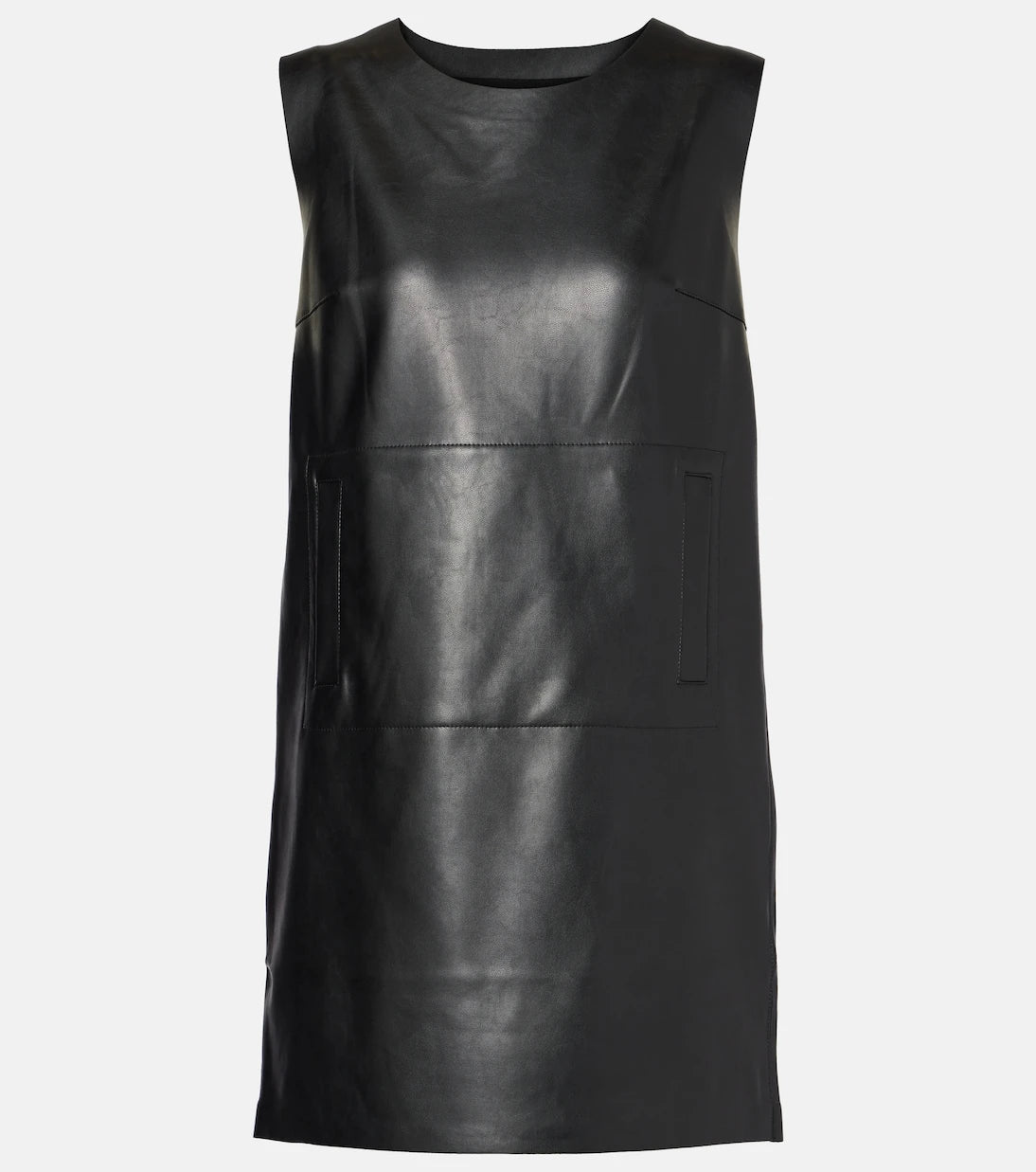 Norma Kamali - Gathered faux leather minidress